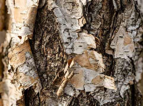 Detailed birch tree bark texture for natural design and backgrounds