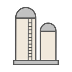 Two farm silos with a ladder © gina