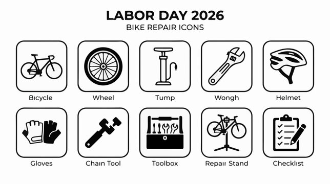 Bicycle Repair Worker vector icon collection for bicycle repair cycling and delivery work for clear visual communication for websites mobile apps branding infographics presentations and print design