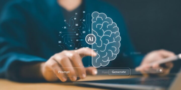 Big data, technology, AI, data transfer, data flow, generative ai, large language model, ai brain background. Video from prompt concept. AI