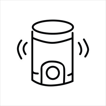 Bluetooth speaker icon outline. Mobile phone wireless sound system symbol. Portable audio device vector illustration for web design