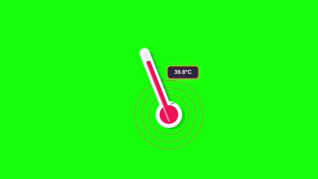 Medical Thermometer Rising Temperature Animation