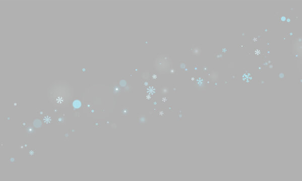Blue snowflakes scatter diagonally across a black background. They vary in size and glow softly with a cool light. This atmospheric effect works well for winter holiday or cold season.