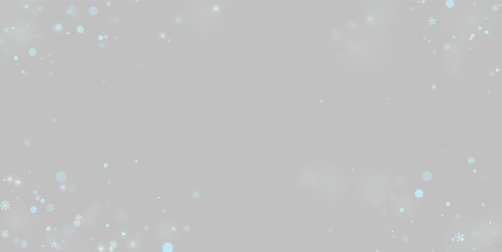 Blue snowflakes float gently across a dark background. Soft glowing light spots appear scattered in varying sizes and intensities. This effect creates a serene winter atmosphere ideal for.