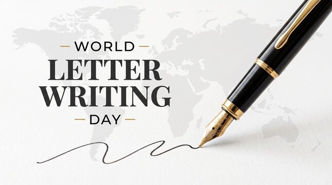 World letter writing day vintage pen writing