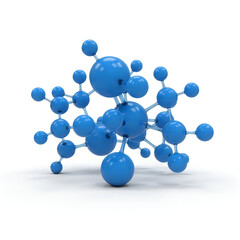 Obraz premium Cluster of blue spheres connected in 3d space