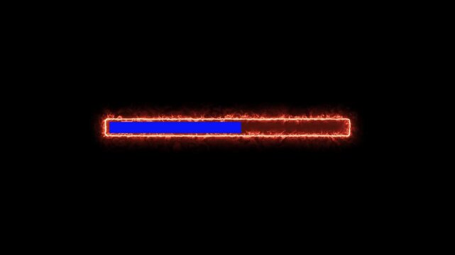 Red Glowing Horizontal Progress Bar