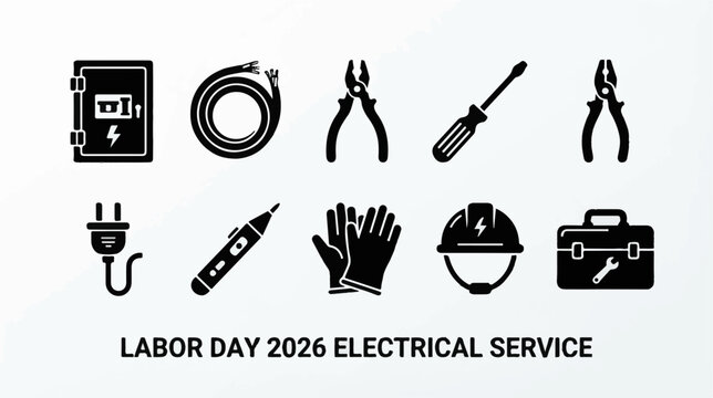 Electrical Service vector icon collection for electrical repair and technical maintenance for clear visual communication for websites mobile apps branding infographics presentations and print design