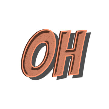 Oh retro style png typography