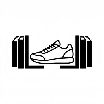 Fitness Gym Logo Concept with Sneaker Shoes and Weight Icon