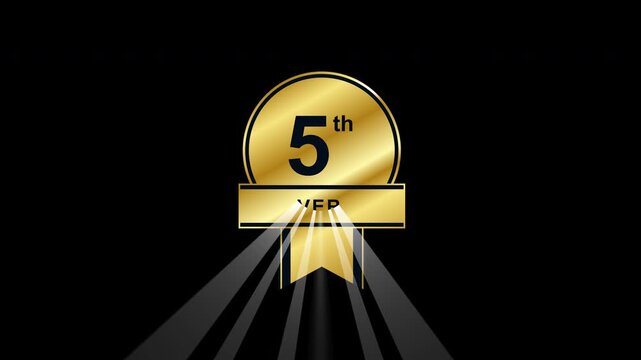 5th anniversary loop on alpha channel transparent background