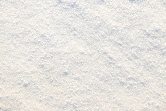 Fresh white snow texture close-up in winter
