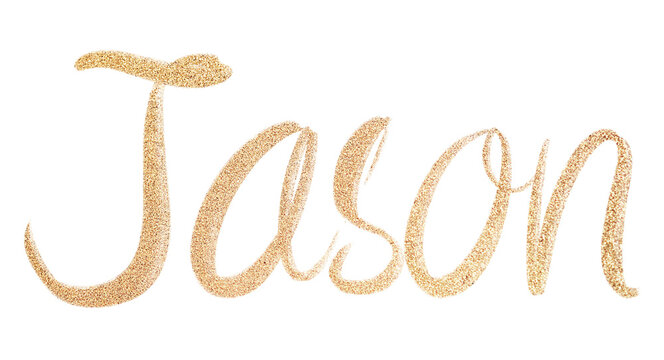 Jason sparkling gold font png typography