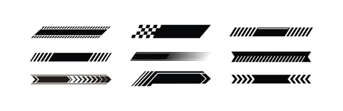 A diverse collection of black and white linear brush stroke icons perfect for modern graphic design