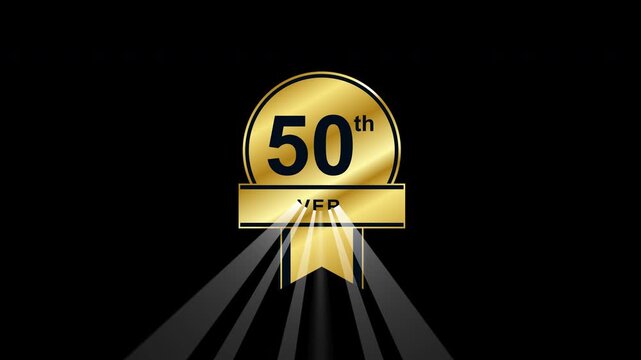 50th anniversary loop on alpha channel transparent background