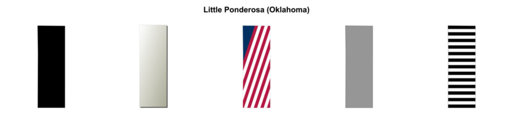 Obraz premium Little Ponderosa (Oklahoma) blank outline map set