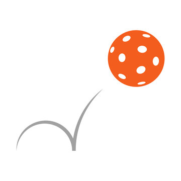Bouncing pickleball icon on white background. Vector