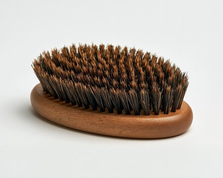 Wooden Oval Brush with Dark Bristles