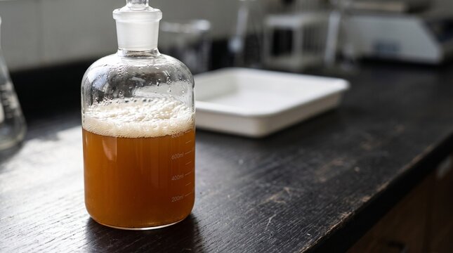 Stable fermentation foam at a clear vessel meniscus