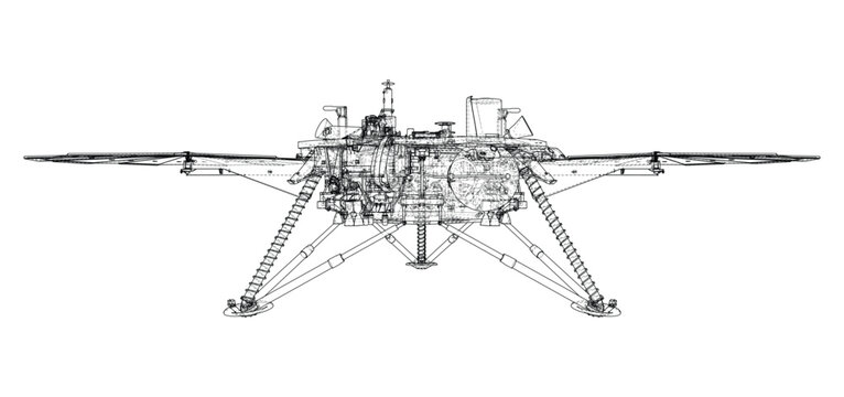 drone wireframe illustration. Vector