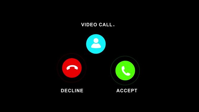 Digital smartphone interface featuring an incoming call notification screen with interactive accept and decline buttons for mobile communication applications and modern telephony user experience