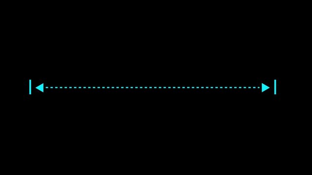 Minimalist cyan dotted line arrow indicator motion on transparent background, for user interface, digital presentations, infographics, and modern multimedia, editing projects