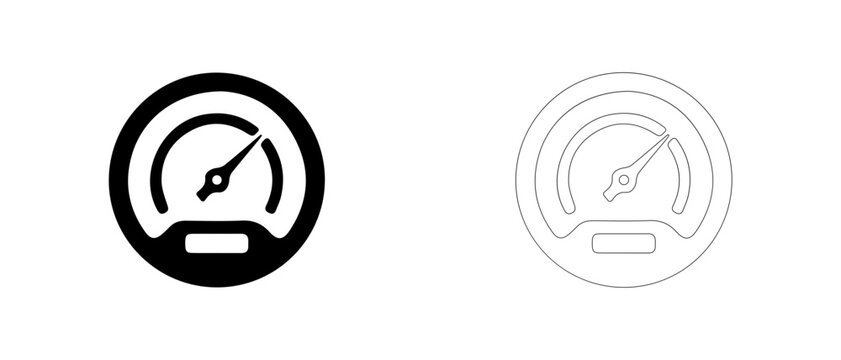 Round analog hygrometer gauge vector icon filled and outline, humidity meter dial and pressure gauge symbol.