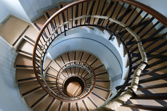 Spiral staircase, Phare de la Garoupe -lighthouse , Antibes, French Riviera.