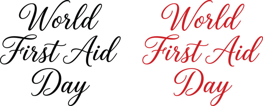 World First Aid Day script lettering and typography art