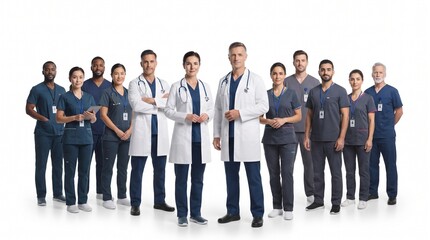 Obraz premium Professional Intensive Care Medical Team on White