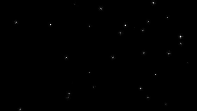 starry night blue starlight shine of milky way, shooting star and meteorite comet in space universe. Twinkling blinking stars in sky . 4k.