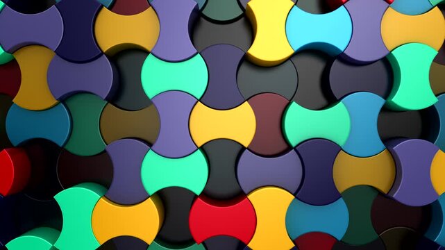 Background of Geometric Shapes. Abstract motion, loop, 3d rendering, 4k resolution
