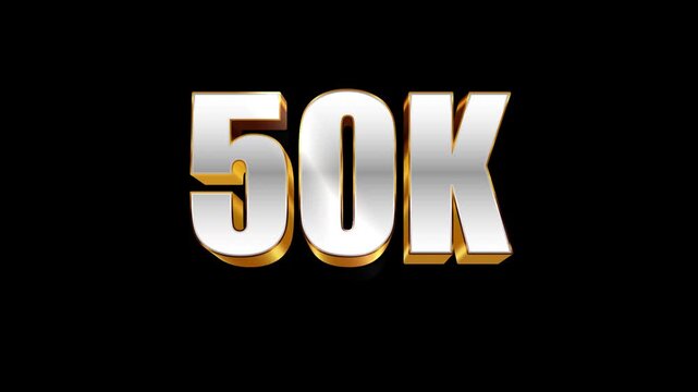 50k followers loop on alpha channel transparent background