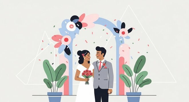 Wedding ceremony illustration