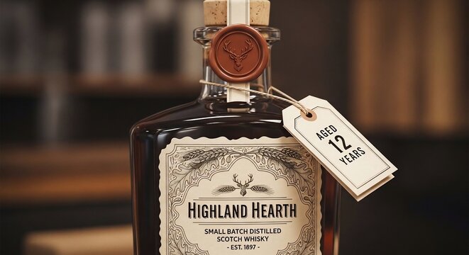 Whiskey bottle aged twelve years