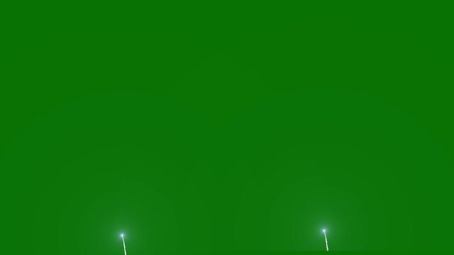 Celebration firework circle burst cartoon animation with white line, flat vector explosion effects, glowing geometric spark blast on transparent black background, 4k loop