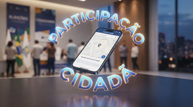 Smartphone shows map for civic participation