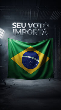 Brazilian flag with election text