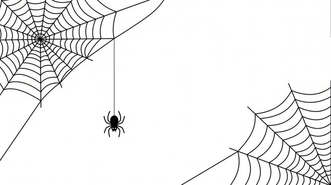 Spider web black with transparent background