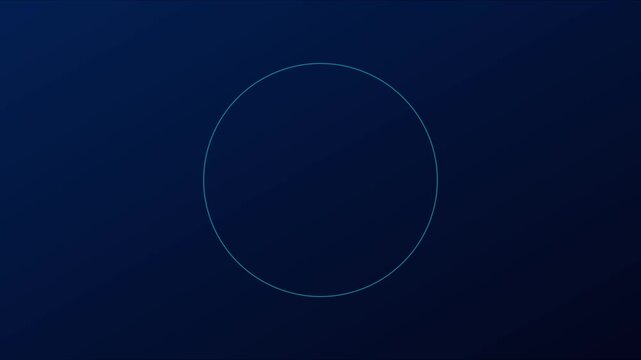 Minimalist loading spinner animation with rotating yellow circle line on dark blue 4k background progress