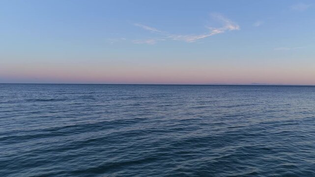 Calm Mediterranean Sea Horizon at Dusk, Costa del Sol Spain