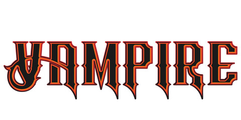 Dark gothic style vampire text effect with sharp typography isolated PNG © Ndoewer