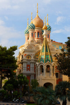 Russian Orthodox Church, Sanremo ,domes close-up .