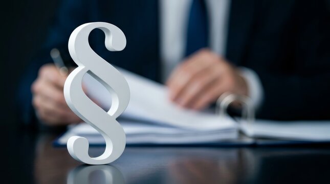 Close-up of a section symbol representing law and legal concepts.