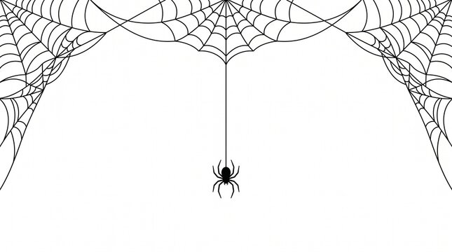 spider web halloween element design. line art spider web