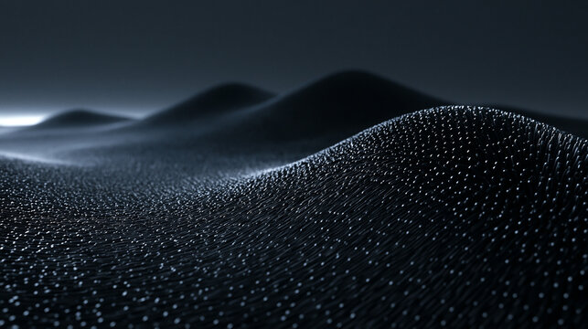 Abstract Futuristic Dark Particle Wave Landscape Background