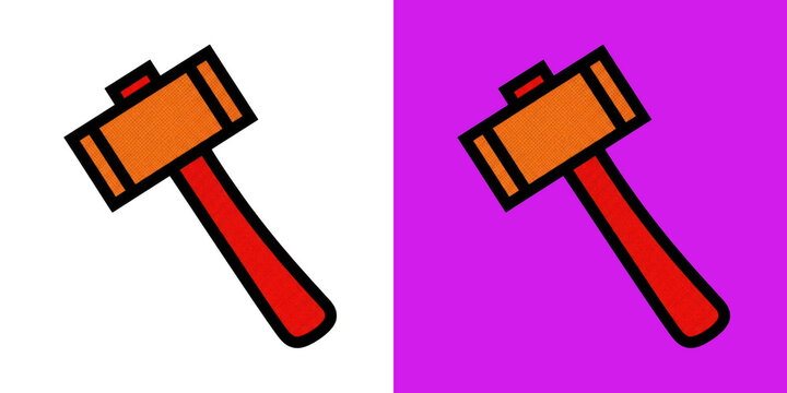 Orange Mallet Hammer Tool Graphic Icon transparent png