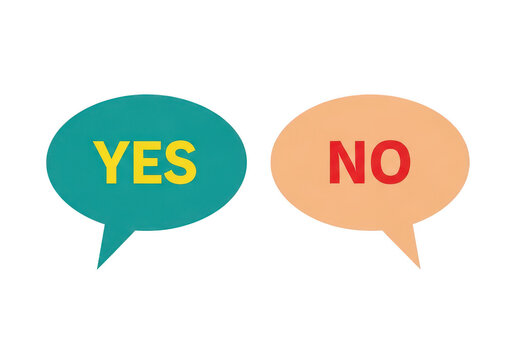 Yes and no speech bubbles icon set