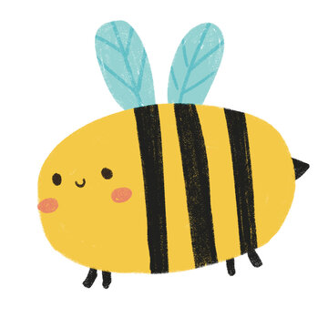 Cute Hand Drawn Bumblebee Illustration