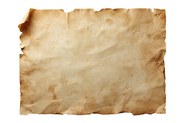 Fototapeta premium Aged Brown Parchment Rectangle With Burnt Edges